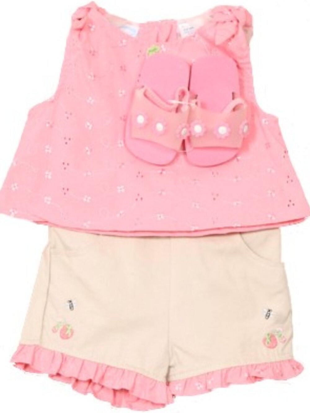 Little Angel - Baby Girls' 2-Pc Strawberry Short Set